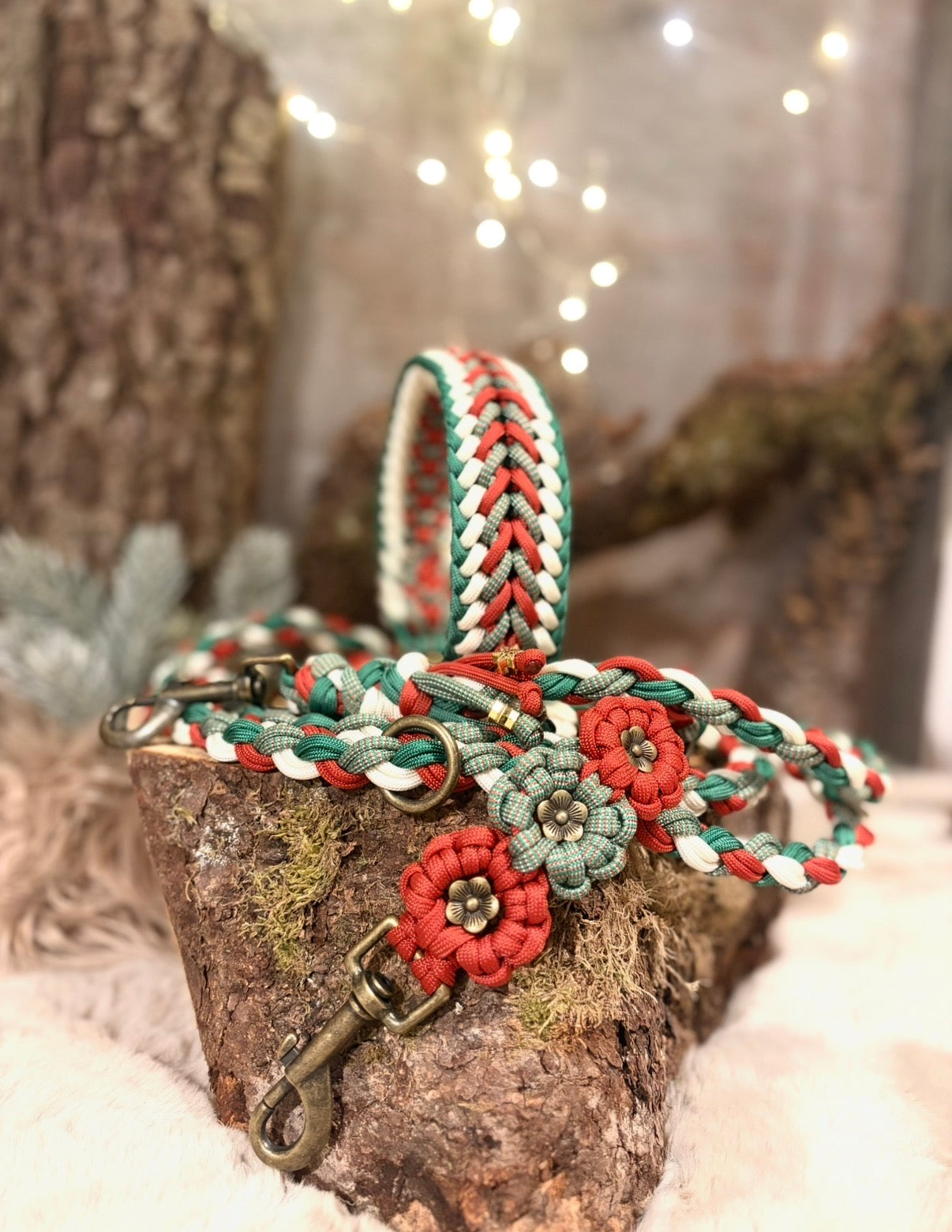 🌲 Evergreen Set Classic – Leine & Halsband im passenden Design