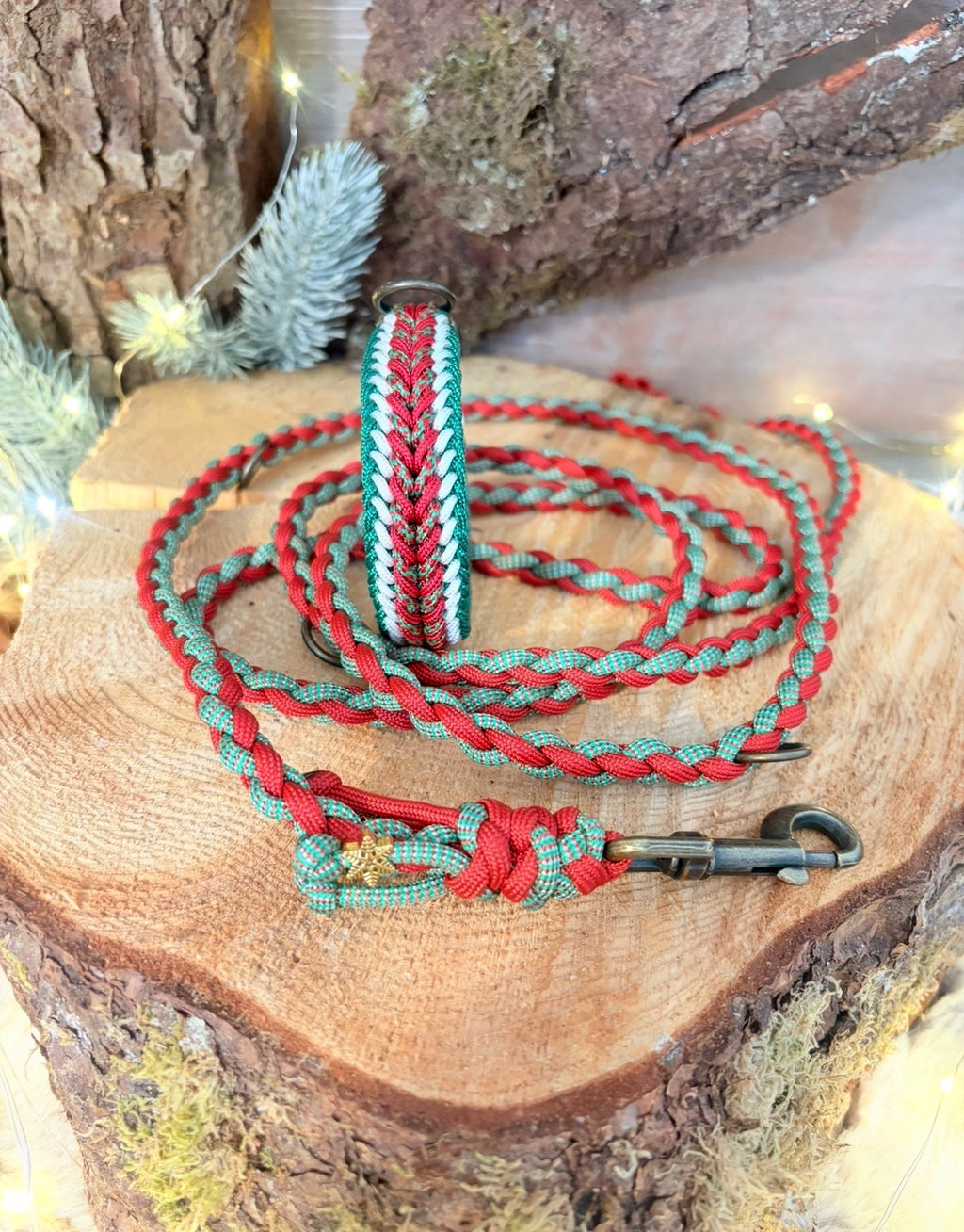 🌲 Evergreen Set Mini – Leine & Halsband im passenden Look🌲