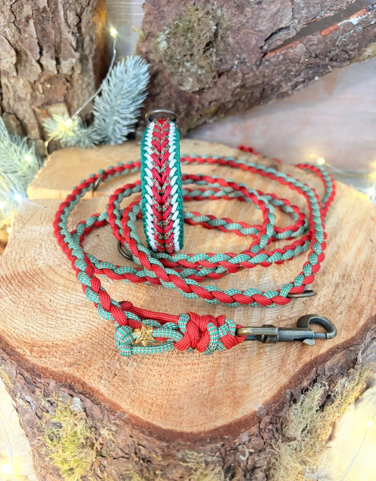 🌲 Evergreen Set Mini – Leine & Halsband im passenden Look🌲
