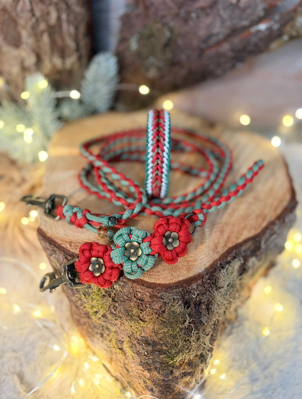 🌲 Evergreen Set Mini – Leine & Halsband im passenden Look🌲
