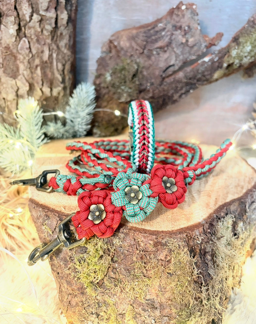 🌲 Evergreen Set Mini – Leine & Halsband im passenden Look🌲