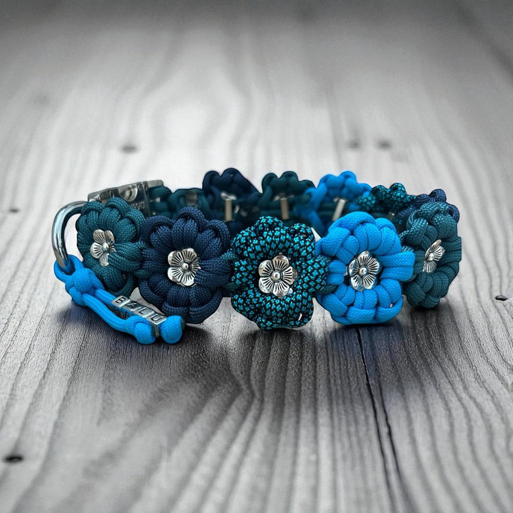 💙 Blumenhalsband Blau 💙