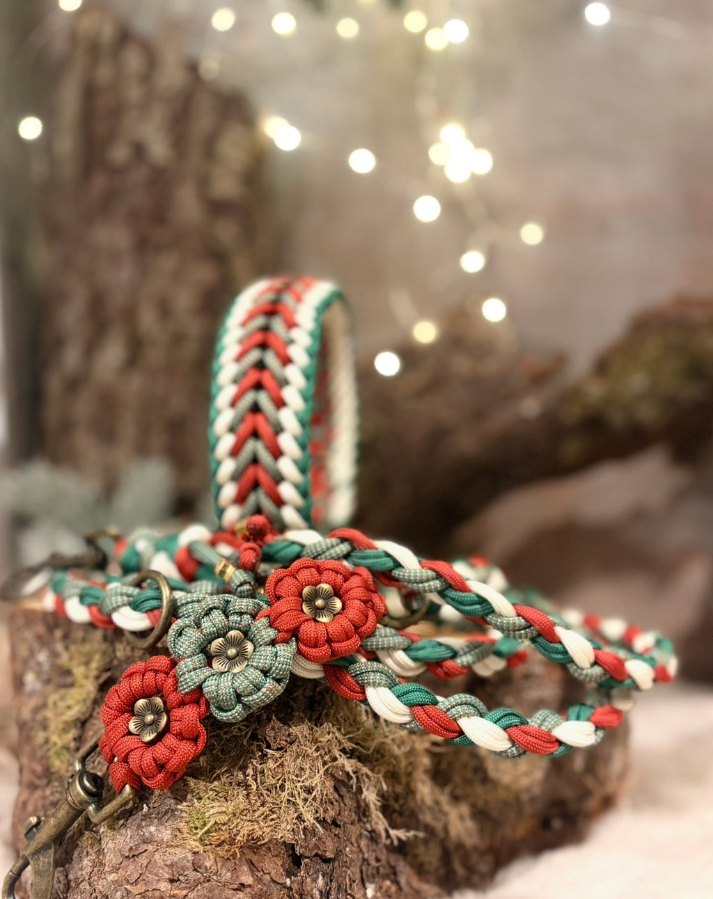 🌲 Evergreen Set Classic – Leine & Halsband im passenden Design