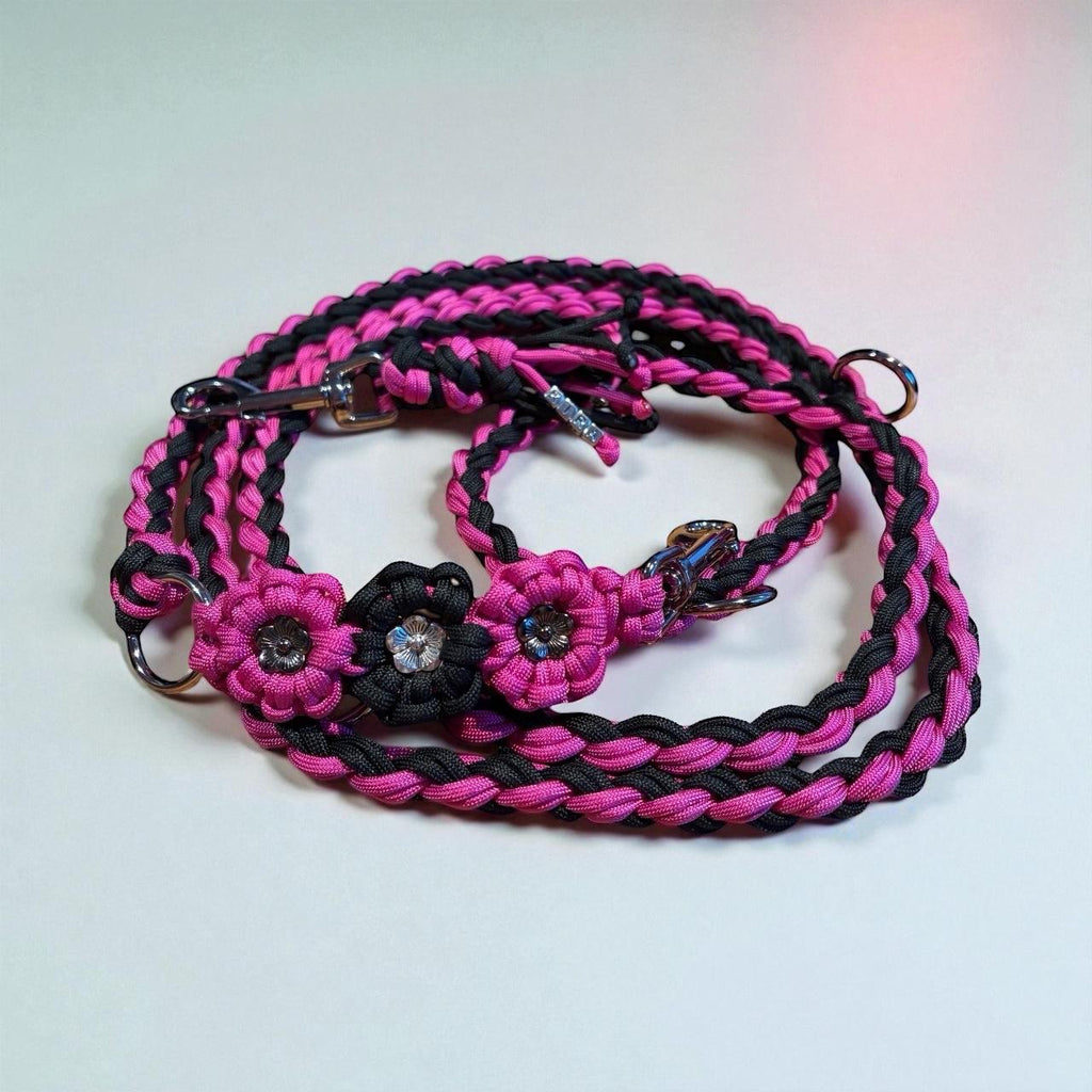 Pink Blossom - handgeknüpfte Leine mit Blüten🌸