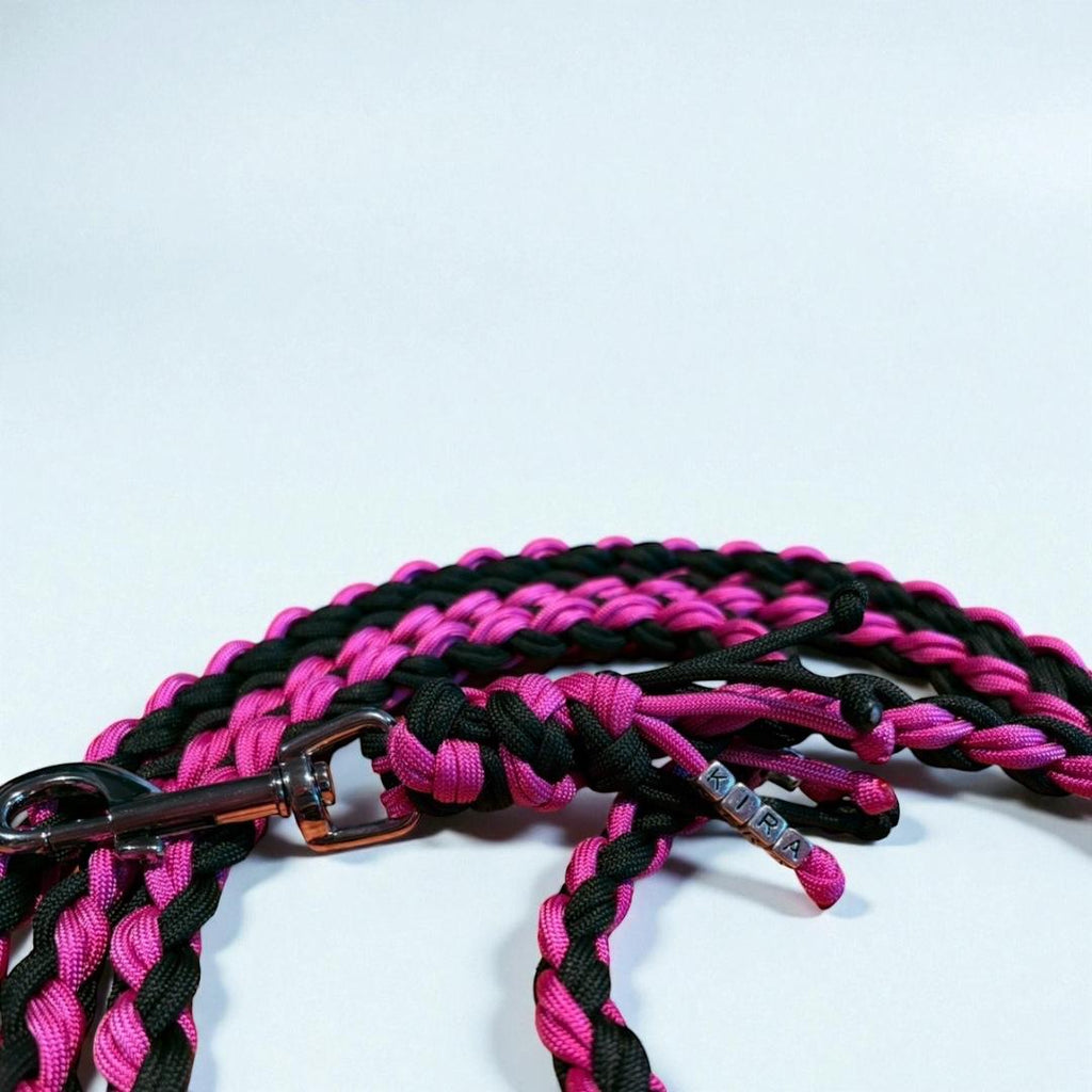 Pink Blossom - handgeknüpfte Leine mit Blüten🌸