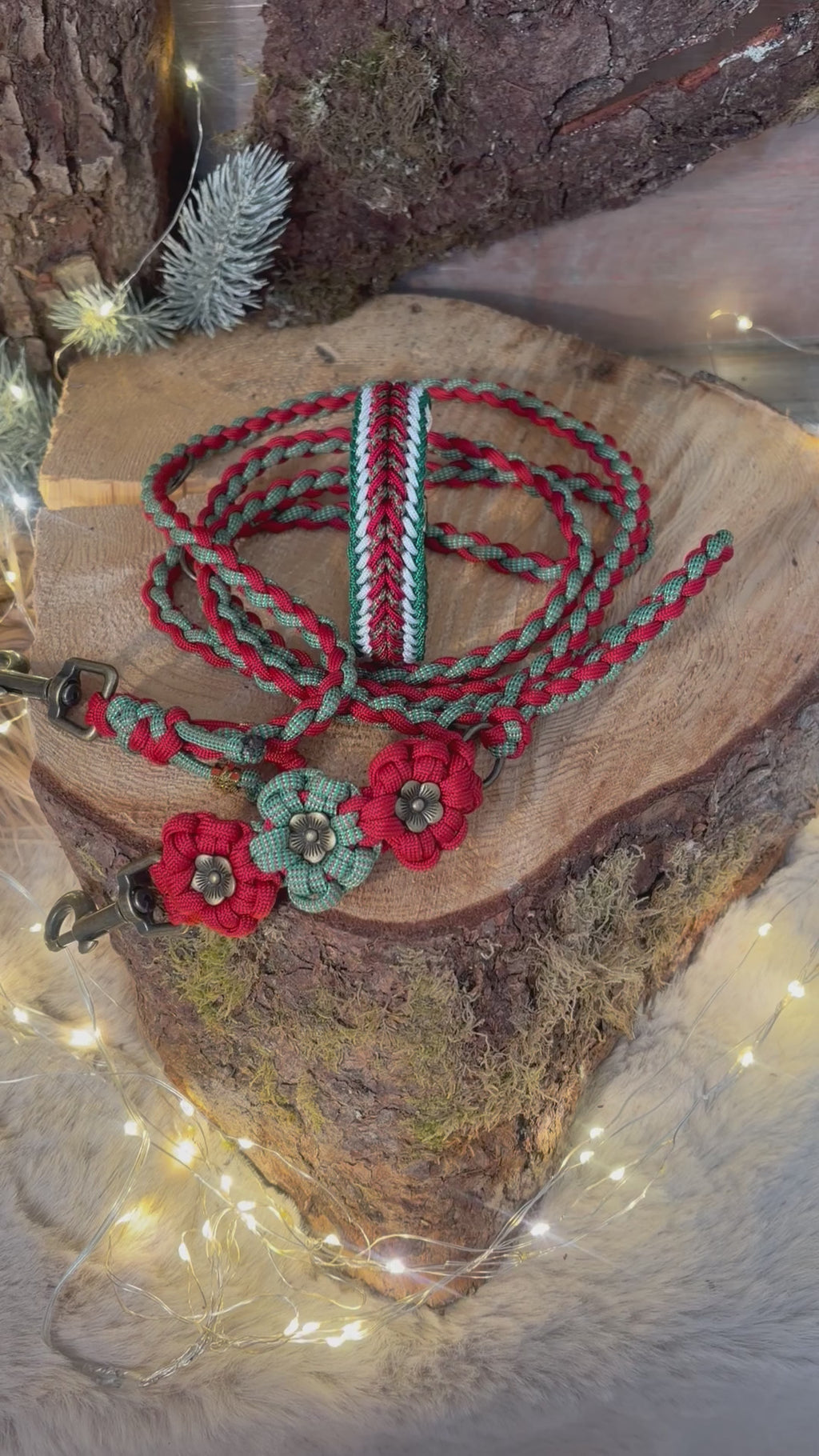 🌲 Evergreen Set Mini – Leine & Halsband im passenden Look🌲